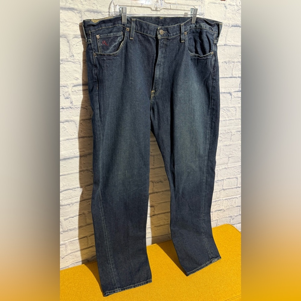 Y2K Polo Ralph Lauren D-3 Relaxed Dark Wash Jeans, Size 40x34 *see description* - Picture 3 of 12
